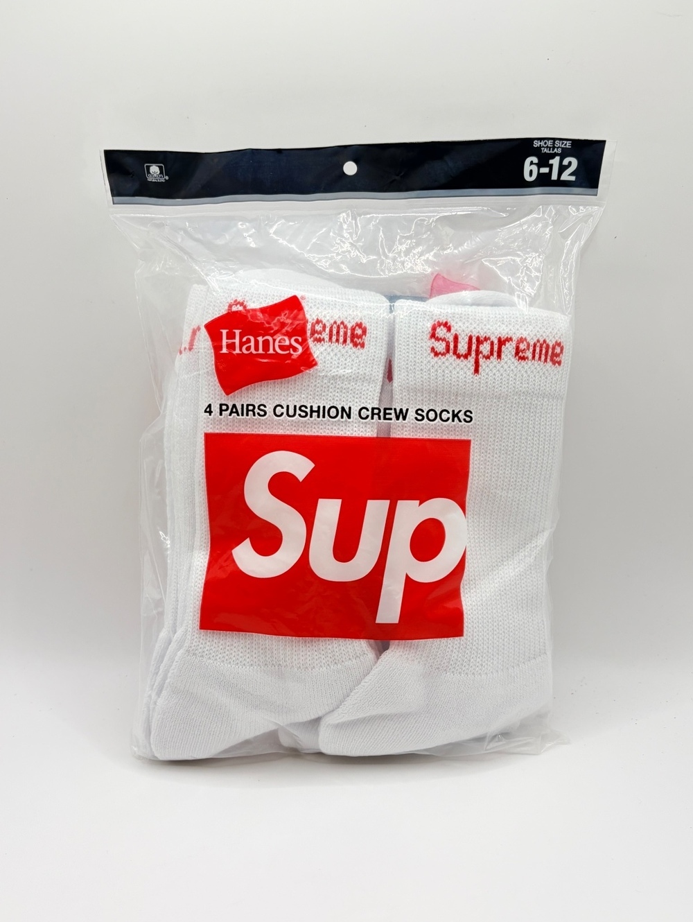 Supreme x Hanes Crew Socks 6-12
